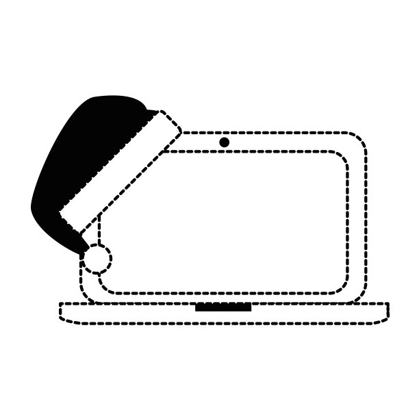带圣诞帽的笔记本电脑图片下载