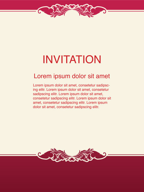 邀请模板，背景和框架边界矢量设计花装饰在金色调经典艺术风格插图eps 10图片下载