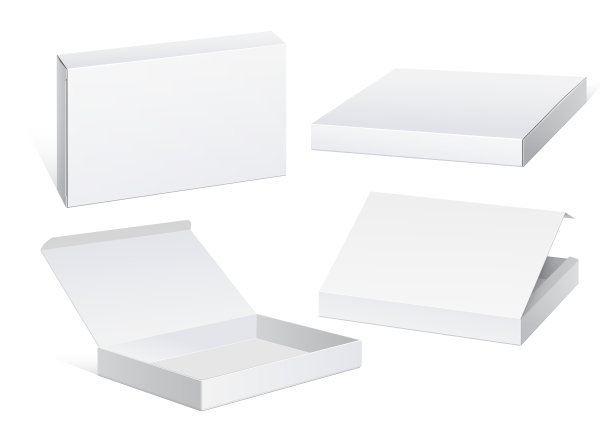现实的白色包装纸板箱集图片下载