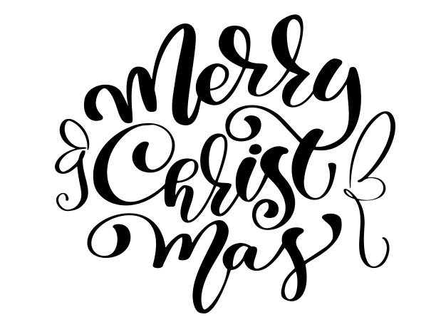 文字圣诞快乐手写书法字母。手工制作的矢量插图。有趣的毛笔墨水排版照片叠加，t恤打印，传单，海报设计图片下载