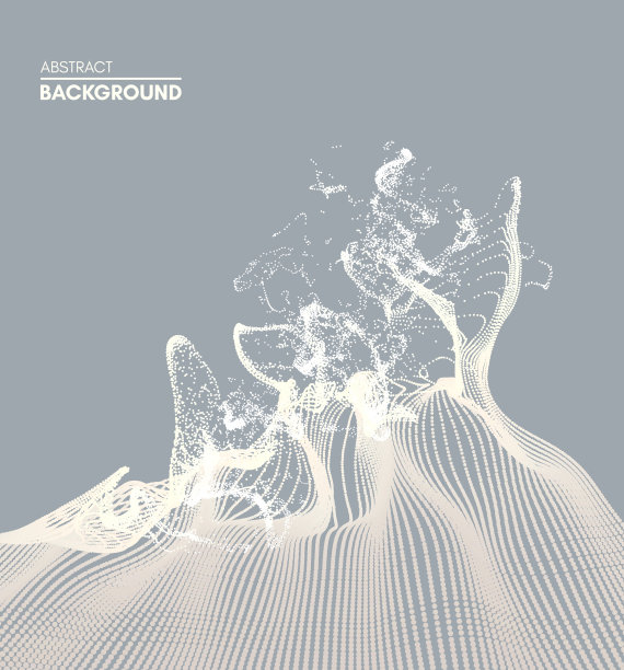 水溅模仿。带有动态发射粒子的数组。抽象的背景。矢量插图。图片下载