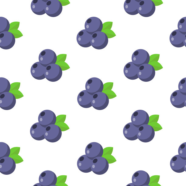 无缝模式与蓝莓在平风格。矢量插图。图片下载