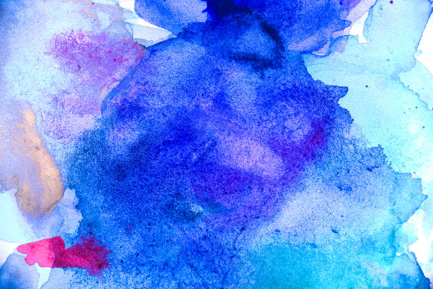 蓝色水彩抽象背景素材图片