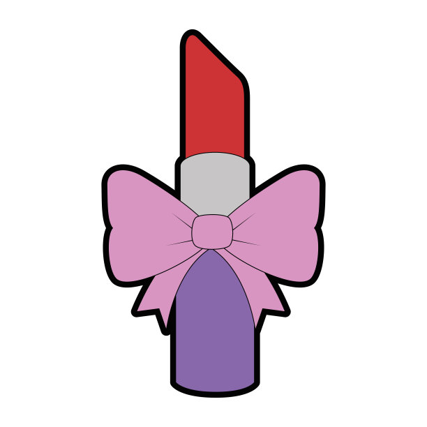 带领结的化妆口红图片下载