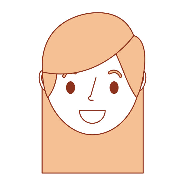 微笑年轻的脸女孩卡通女性图片下载