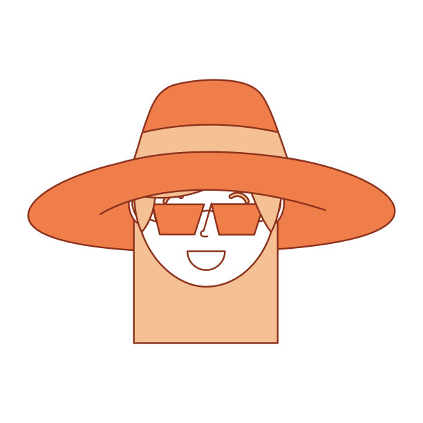 戴着帽子和太阳镜的快乐脸女人图片下载