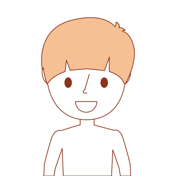 小男孩肖像微笑卡通图片下载