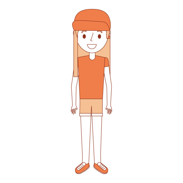 小女孩小角色站立卡通图片下载