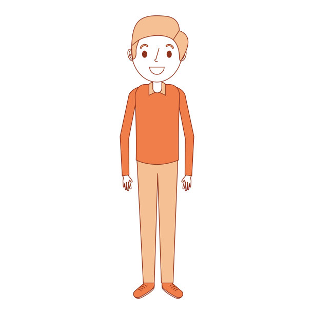 卡通男人男性角色站立的人图片下载