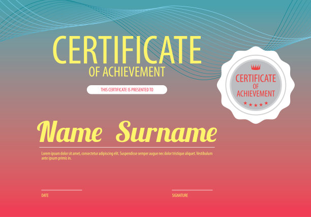 空白认证边界模板矢量插图图片下载