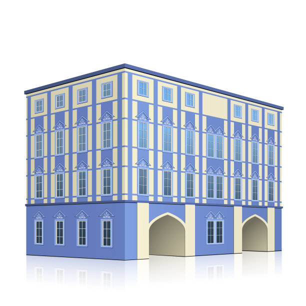 带有入口和反射的办公楼图片下载