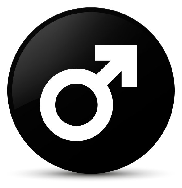 男性标志图标黑色圆形按钮图片下载