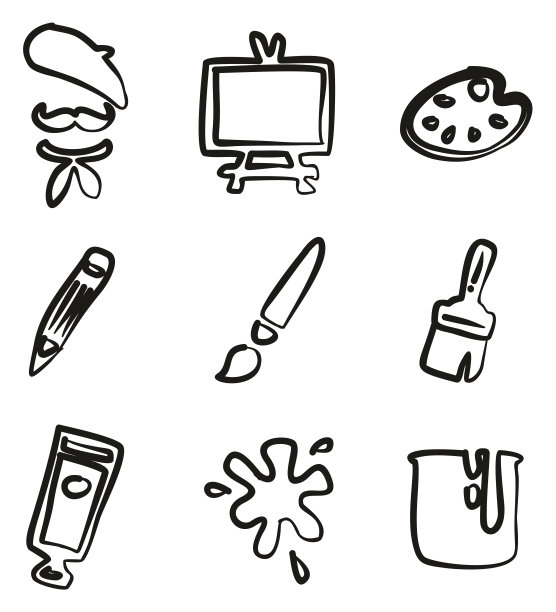 艺术家图标徒手画的素材图片