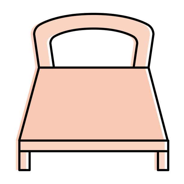 舒适的床孤立图标图片下载