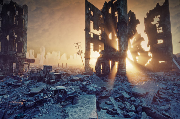 世界末日的日落。图片下载