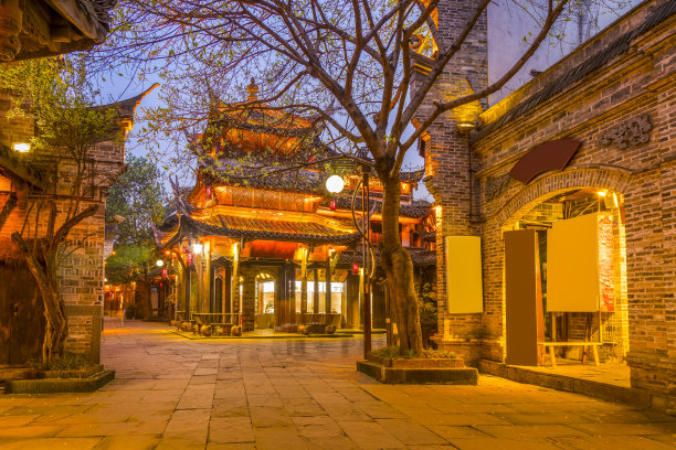 四川古镇夜景图片下载