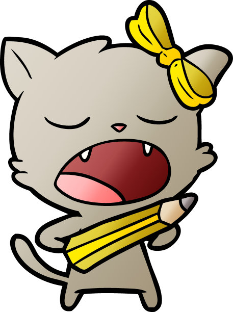 卡通猫打呵欠图片下载