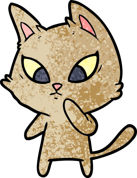 困惑的卡通猫图片下载