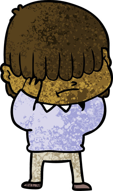 头发蓬乱的卡通男孩图片下载