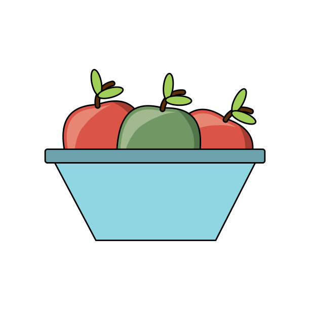 有苹果图标的碗图片下载