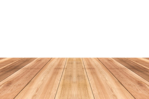 浅棕色的天然木材桌面上孤立的白色背景图片下载