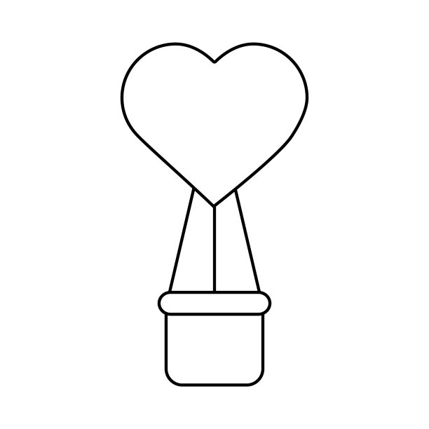 气球形状的心与篮子的爱图片下载