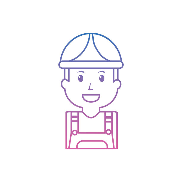 肖像工人建设与工作服和头盔图片下载