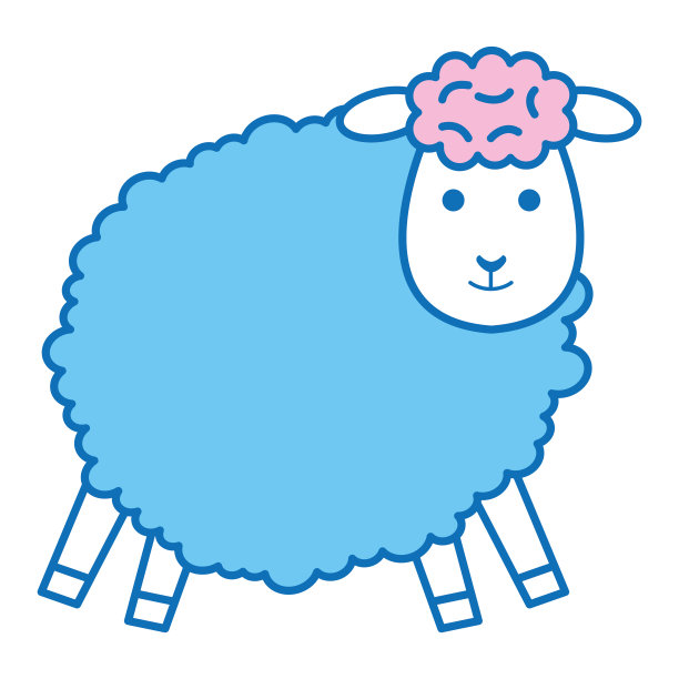 可爱的绵羊角色图标素材图片