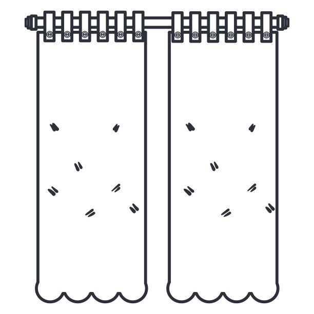 卧室窗帘孤立图标图片下载