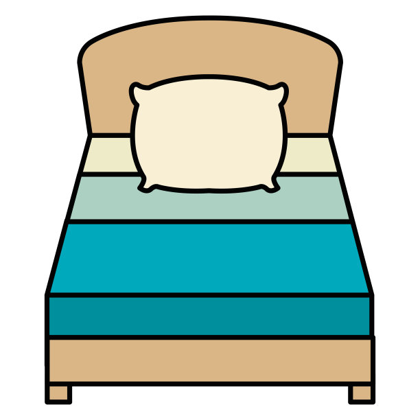 舒适的床孤立图标图片下载