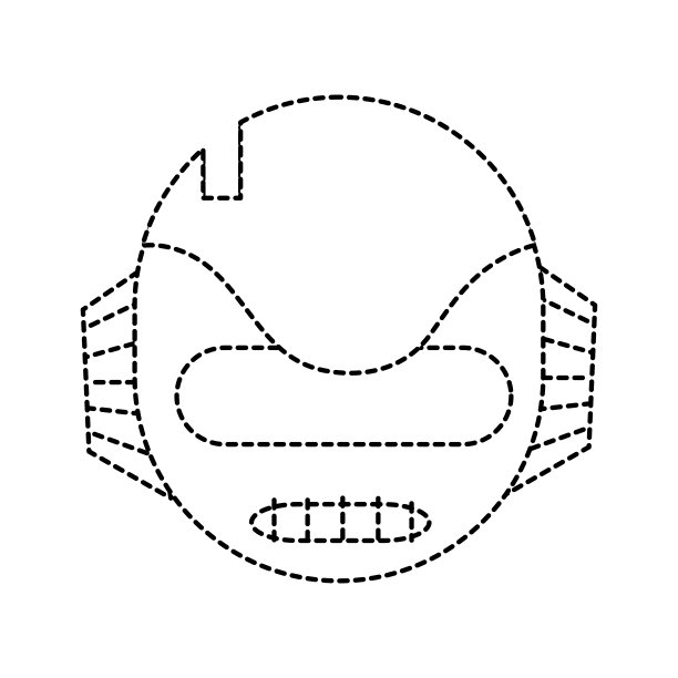 点形技术机器人头部，有耳朵和嘴巴图片下载