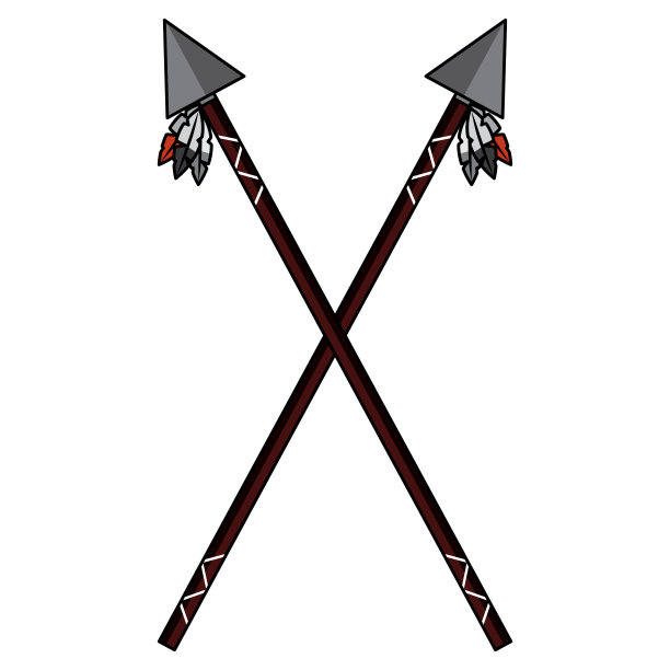 交叉两个矛美洲印第安人的武器图片下载