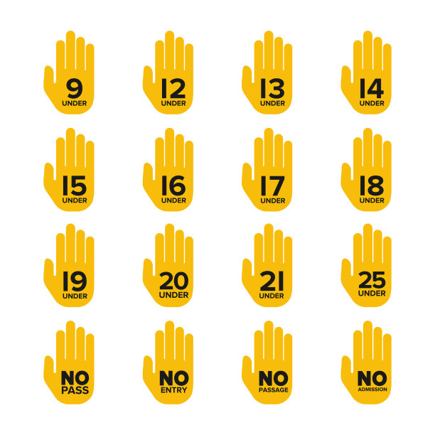 向量年龄限制和限制标志设置图片下载