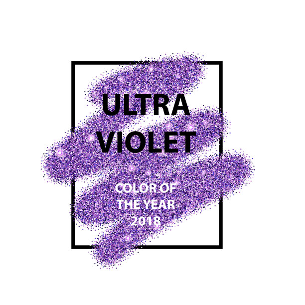 紫外光标志上充满活力的紫色闪光。2018年的年度颜色。时尚的概念。向量图片下载