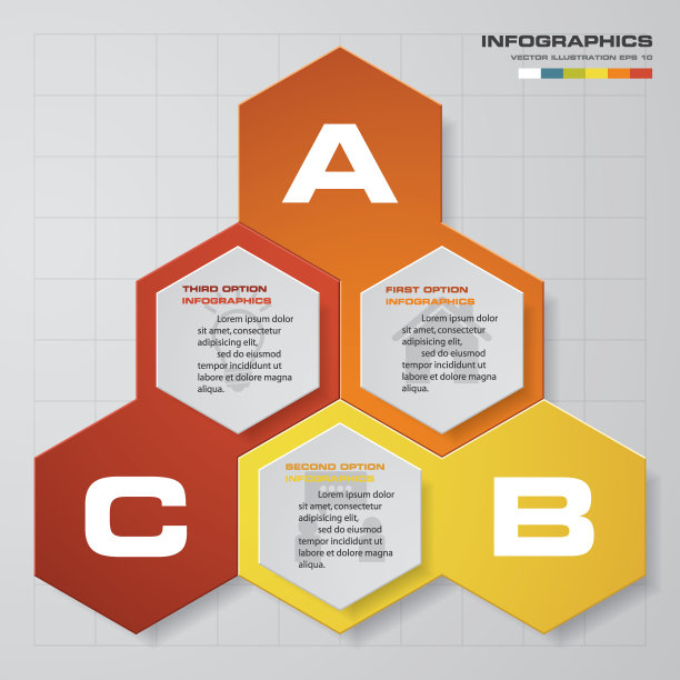 3步骤过程。简单和可编辑的抽象设计元素。图片下载