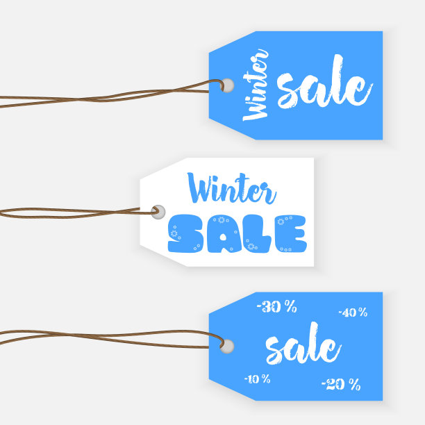 冬季销售标签或标签，折扣和特别优惠。矢量插图，商业推广标签图片下载