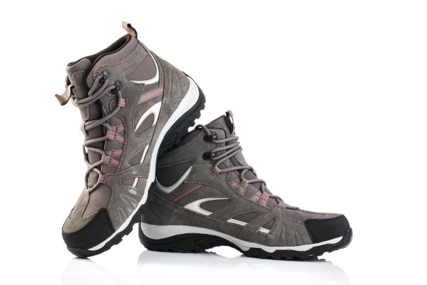 灰色女鞋孤立在白色背景上。图片下载