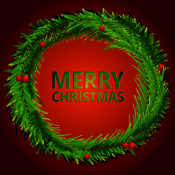 红色背景的圣诞装饰品和圣诞树图片下载