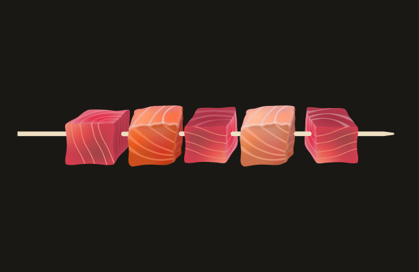 鱼串肉扦向量图片下载