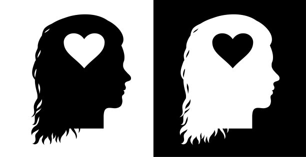 爱心形状的人脸轮廓图片下载