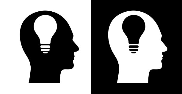 灯泡想法人脸轮廓图片下载