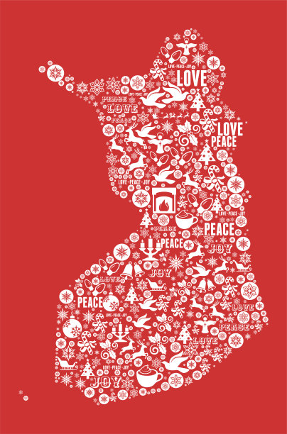 芬兰圣诞假日庆祝矢量图标模式图片下载