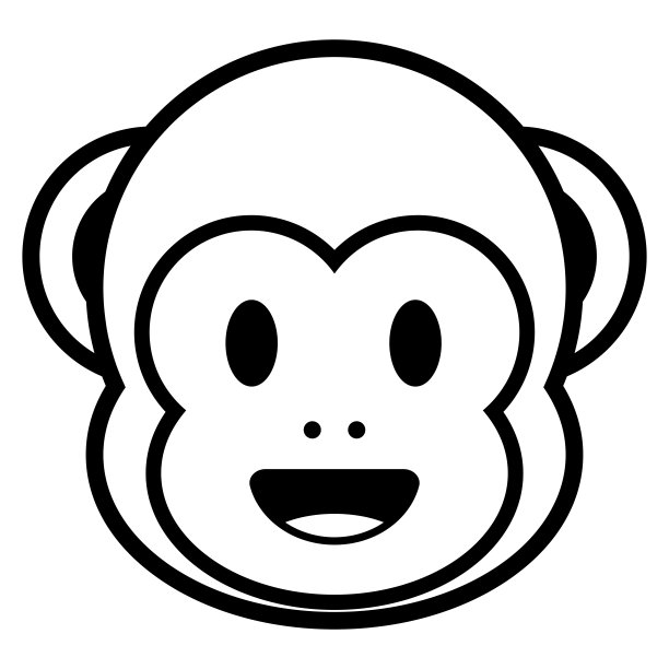 白色背景下孤立的卡通猴子表情图片下载