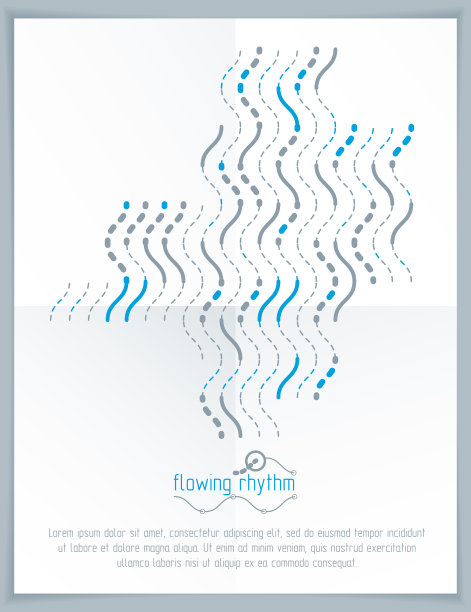 抽象的波浪线矢量插图。图形模板、广告海报。技术模式。图片下载
