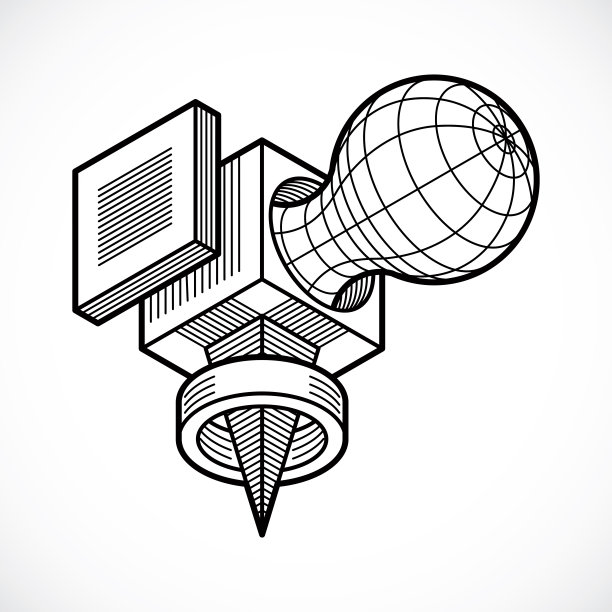 抽象的矢量等距几何图形。图片下载