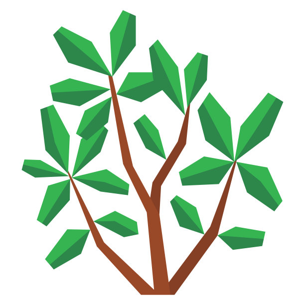 卡通植物孤立在白色的背景图片下载