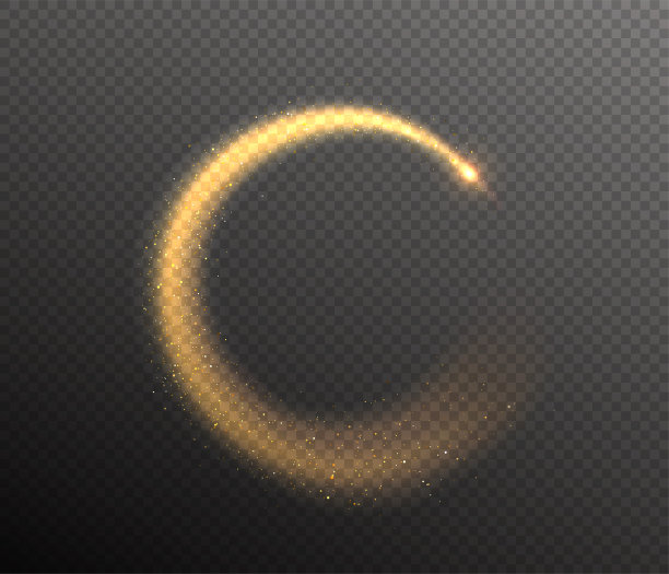 闪闪发光的圆尾巴。辉光尘埃在空气中飘动图片下载