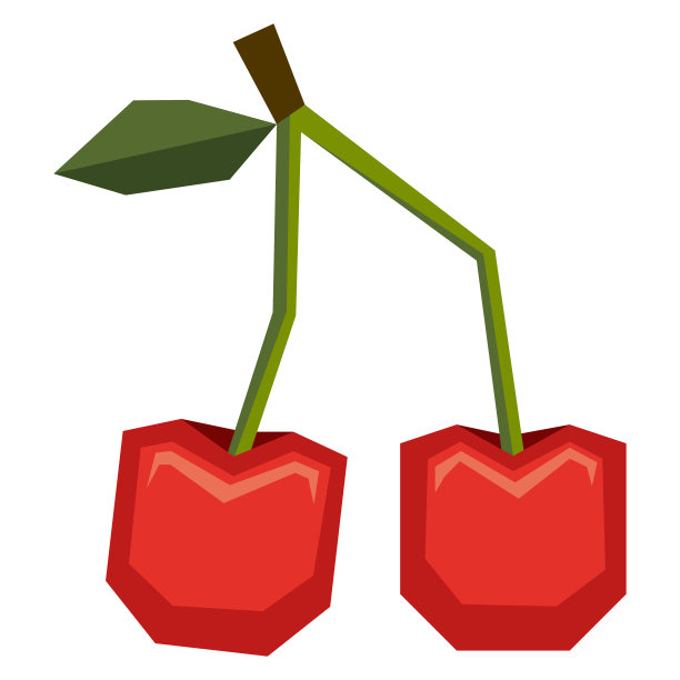 卡通樱桃孤立在白色背景图片下载