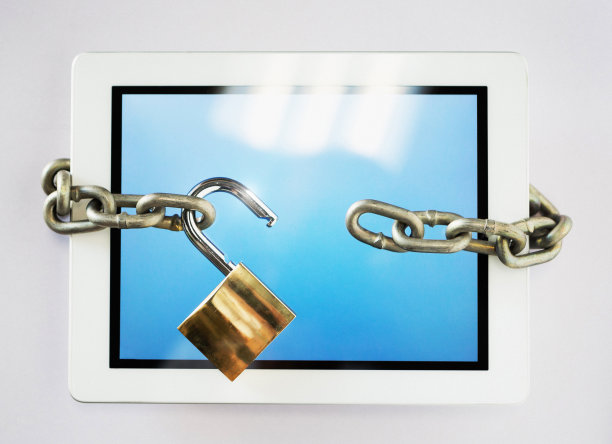 数字平板电脑安全链与挂锁打开:自由图片下载