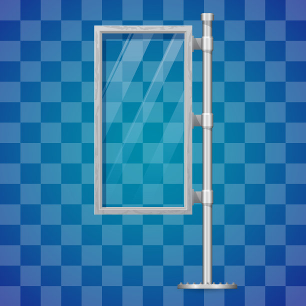 矢量灯箱与铬支架图片下载